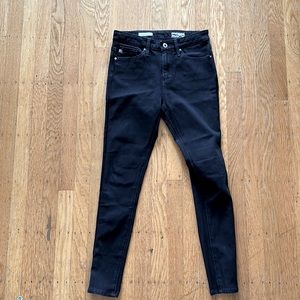 AG, The Farrah Skinny, High Rise Skinny, Contour 360 jeans — BLACK
